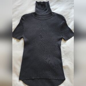 Zara Charcoal Ribbed Knit Sweater